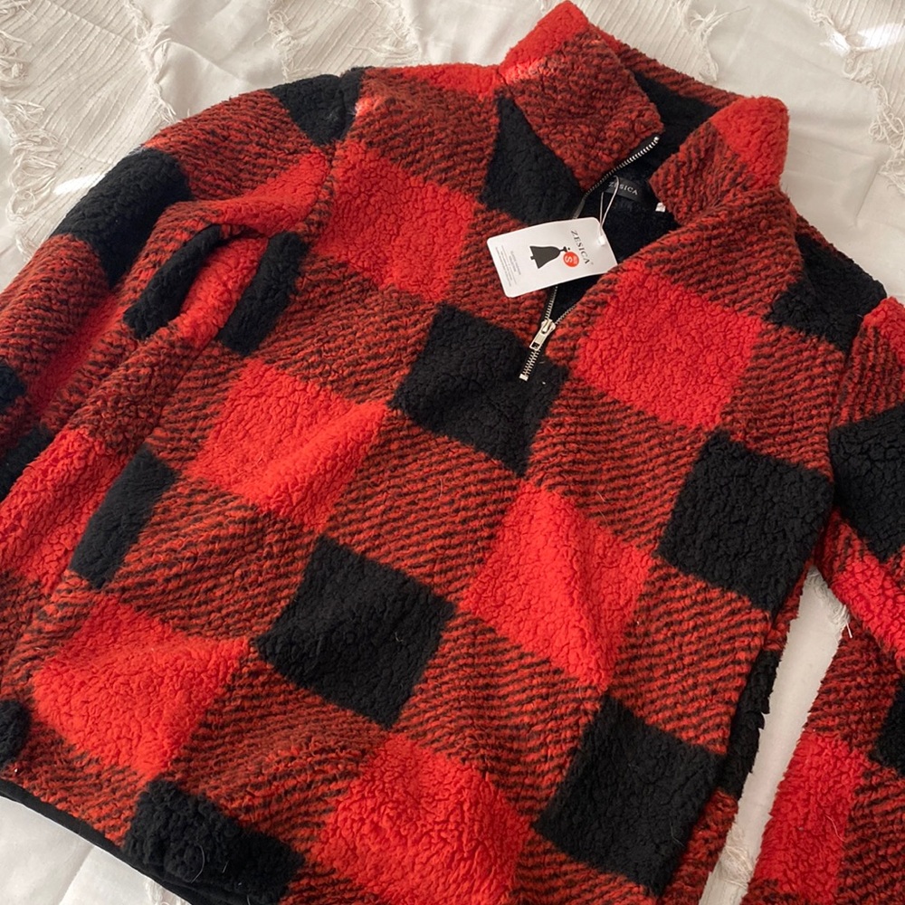 Plaid Sherpa Jacket